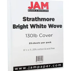 Best Strathmore 130 lb. Cardstock Paper, 8.5" x 11", Bright White, 25 Sheets/Pack (1196723) Card Stock