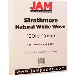 Best Strathmore 130 lb. Cardstock Paper, 8.5" x 11", Natural White, 125 Sheets/Ream (1196724B) Card Stock