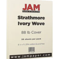 Strathmore 80 lb. Cardstock Paper, 8.5" x 11", Ivory, 50 Sheets/Pack (301125) Card Stock