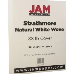 Clearance Strathmore 80 lb. Cardstock Paper, 8.5" x 11", Natural White, 50 Sheets/Pack (301115) Card Stock