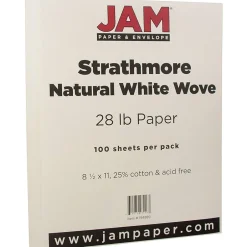 ® Strathmore 28lb Paper, 8.5 x 11, Natural White Wove, 100 Sheets/Pack (194889) Resume Paper