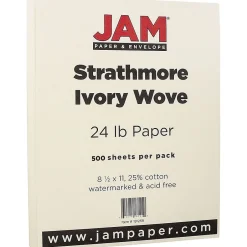 Discount ® Strathmore 24lb Paper, 8.5 x 11, Ivory Wove, 500 Sheets/Ream (191259B) Resume Paper