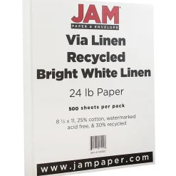 Outlet ® Strathmore 24lb Paper, 8.5 x 11, Bright White Linen, 500 Sheets/Ream (143920B) Resume Paper