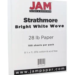 Discount ® Strathmore 28lb Paper, 8.5 x 11, Bright White Wove, 100 Sheets/Pack (300230) Resume Paper
