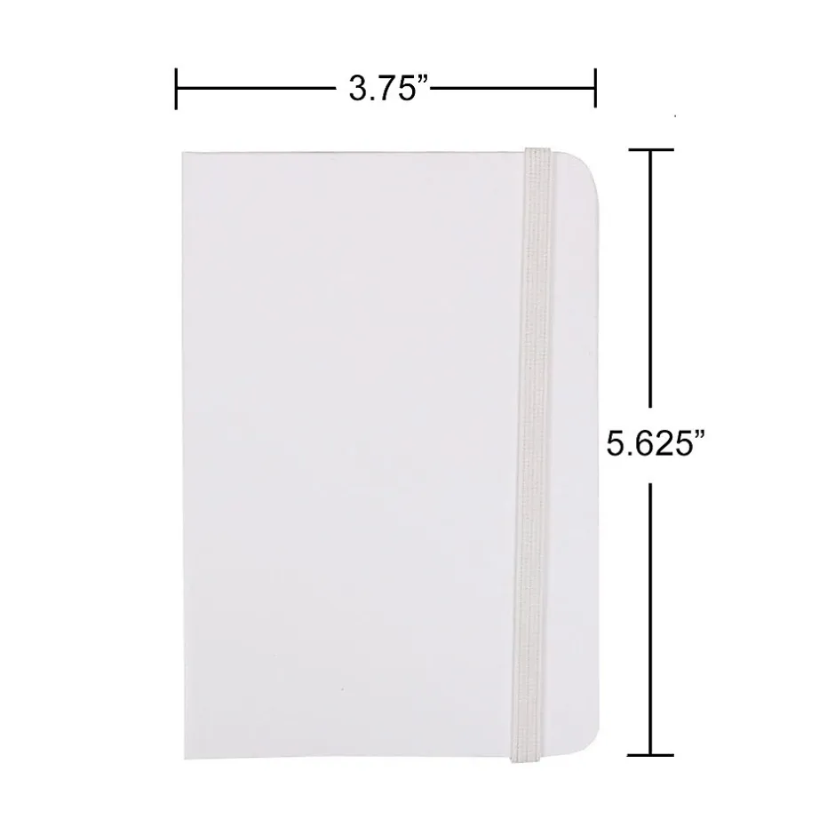 JAM Paper 1-Subject Pocket Notebook, 3.75" x 5.625", Narrow Ruled, 100 Sheets, White (340526606) Clearance