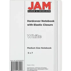 JAM Paper 1-Subject Pocket Notebook, 5" x 7", Wide Ruled, 100 Sheets, White (340526605) Best