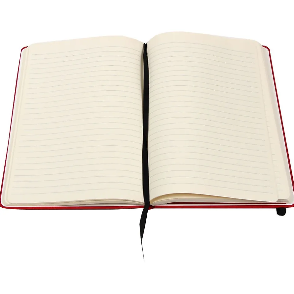 JAM Paper 1-Subject Pocket Notebook, 5.875" x 8.5", Narrow Ruled, 100 Sheets, Red (340526610) Clearance