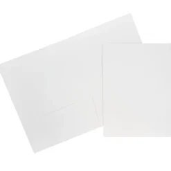 JAM Paper Two-Pocket Textured Linen Business Folders, , 6/Pack (95448D) White Sale