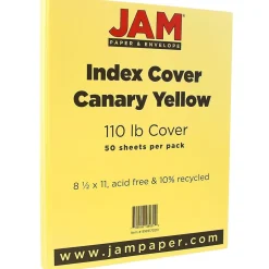 Sale Vellum Bristol 110 lb. Cardstock Paper, 8.5" x 11", Canary Yellow, 50 Sheets/Pack (816917020) Card Stock