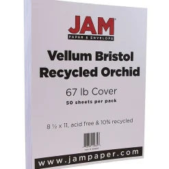 Vellum Bristol 67 lb. Cardstock Paper, 8.5" x 11", Orchid Purple, 50 Sheets/Pack (169829) Card Stock