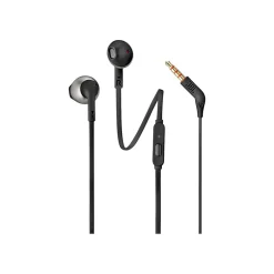 JBL TUNE 205 Stereo Earbud Headphones, Black (T205BLKAM)