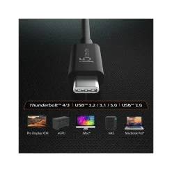 Power Cables<j5create 2.6' USB C to USB C Power Cable, Male to Male, Black (JUC28L08)