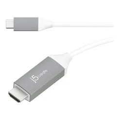 Ethernet Cables<j5create 6' USB-C to HDMI Audio/Video Cable, Male to Male, Gray (JCC153G)