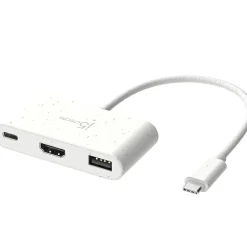 Usb Hubs<j5create Eco-Friendly 3-Port USB-C Hub, White (JCA379EW)