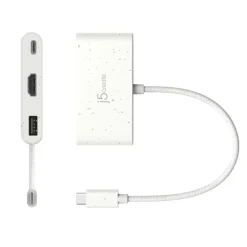 Usb Hubs<j5create Eco-Friendly 3-Port USB-C Hub, White (JCA379EW)