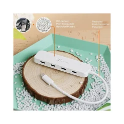 Usb Hubs<j5create Eco-Friendly 4-Port USB Type-C Hub, Pure White (JCH345EW)