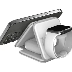 j5create Magnetic Wireless 3-in-1 Charging Station, White (JUPW3215)