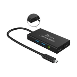 Usb Hubs<j5create 6-Port USB-C Hub, Black (JVA01)