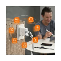 j5create USB-C Wall Charger for Multiple Brands, Pure White (JUP4370V)