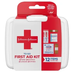 First Aid Kits<Johnson & Johnson First Aid to Go, 12 Pieces/Kit, 48 Kits/Carton (8295CT)