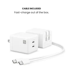 JOURNEY USB Type-C Dual Wall Charger, White (JWCG265WH)