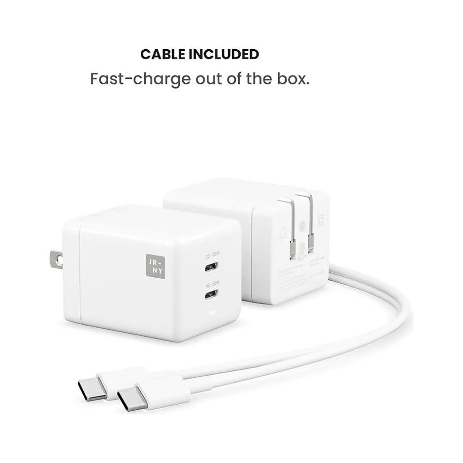 JOURNEY USB Type-C Dual Wall Charger, White (JWCG265WH)