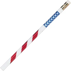 J.R. Moon Pencil Stars and Stripes Wooden Pencil, 2mm, #2 Medium Lead, Dozen (JRM7856B) Sale