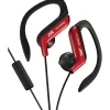 JVC HA-EBR80R Stereo Sport-clip In-Ear Headphone with Mic and Remote, Red