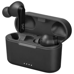 JVC RIPTIDZ True Wireless Earbuds with Charging Case, Bluetooth, Black (HAA9TB)