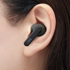 JVC RIPTIDZ True Wireless Earbuds with Charging Case, Bluetooth, Black (HAA9TB)
