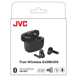 JVC Ultra-Compact True Wireless Earbuds with Charging Case, Bluetooth, Olive Black (HAD5TB)