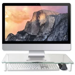 Kantek Glass Monitor Riser, 22 x 8 1/4 x 3 1/4, Clear (KTKMS370)* Monitor Mounts & Stands