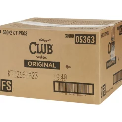 Crackers<Club Crackers Kellogg's Club Original Crackers, 0.25 oz., 500 Packs/Box, 500/Pack ( 033451 )