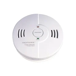 Carbon Monoxide Detectors<Kidde Nighthawk Dual Sensor Battery Ionization Photoelectric Powered Smoke Alarm (9000102)