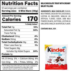 Chocolate<KINDER Chocolate Minis, 21.2. oz, 100/Pack (220-02311)