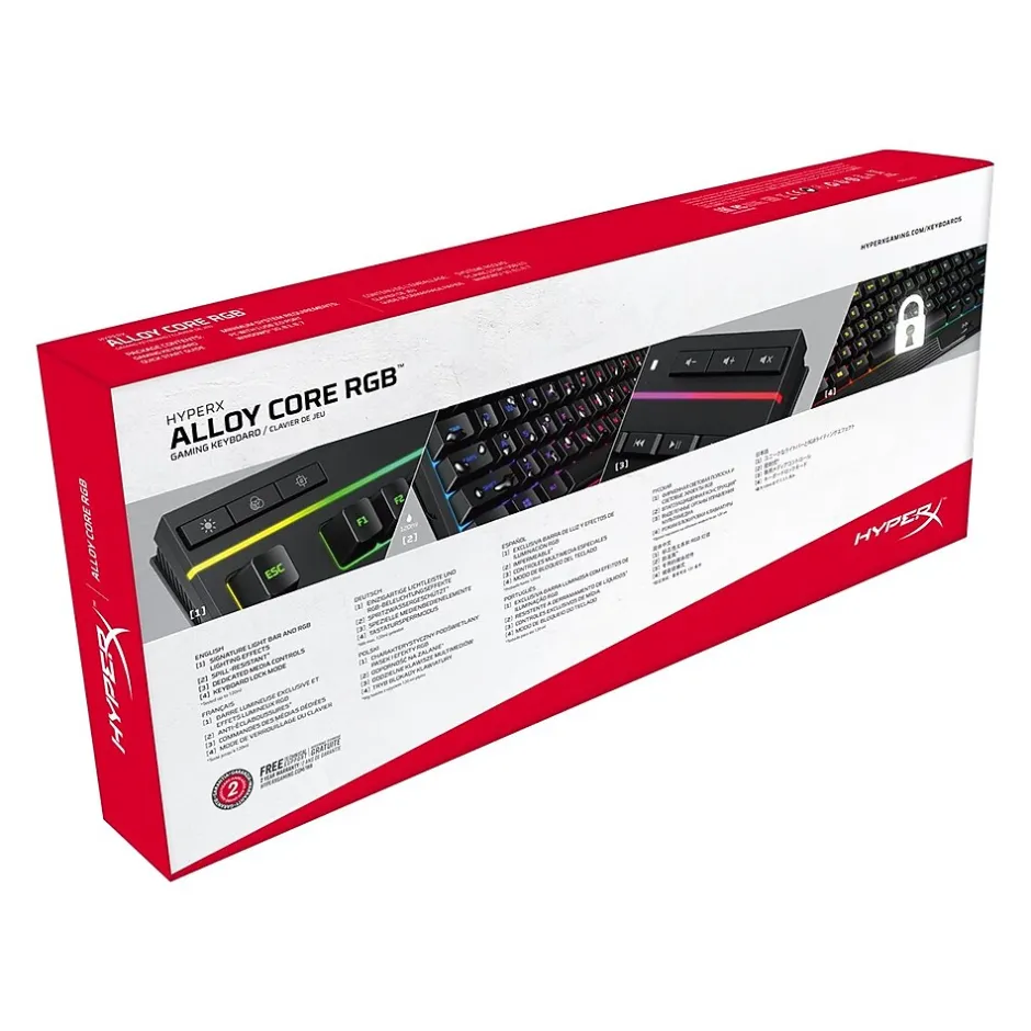 Kingston Alloy Core RGB Gaming Wired Keyboard, Black (4P4F5AA#ABA)* Gaming Accessories