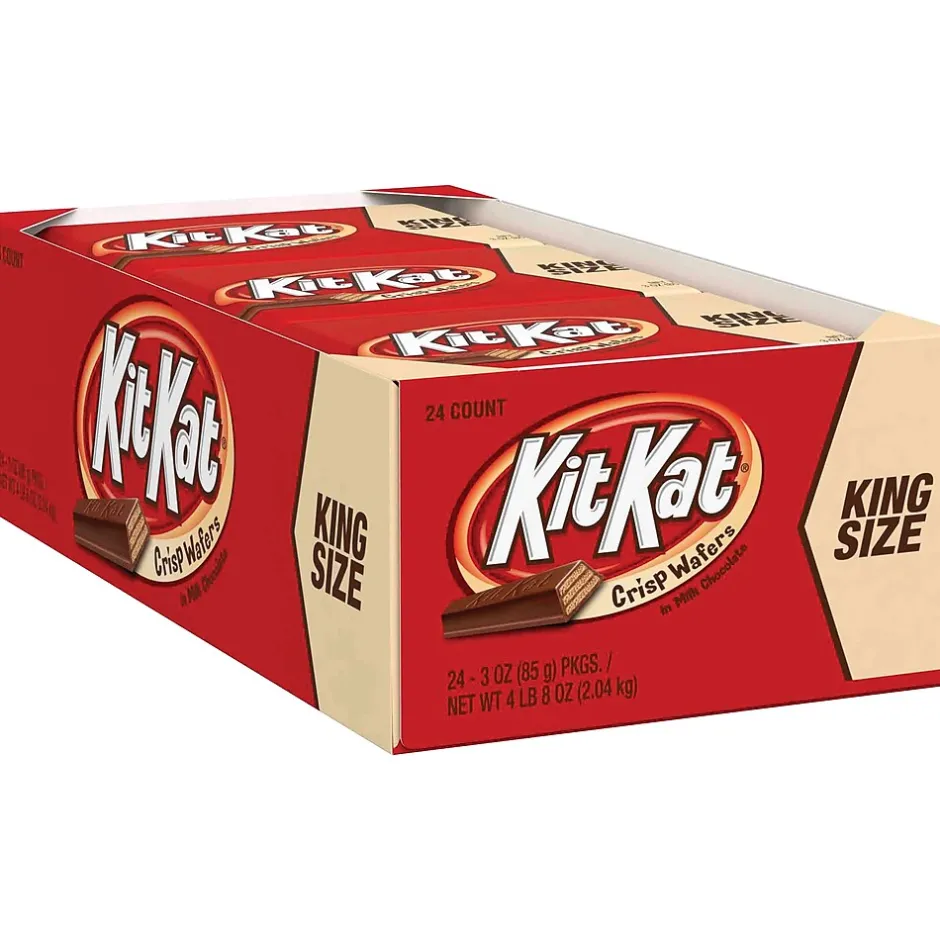 Chocolate<Kit Kat King Size Wafer Bars, 3 oz., 24/Box (HEC22600)
