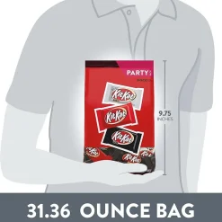 Chocolate<Kit Kat Party Pack Snack Size Assorted Flavors Candy Bar, 31.36 oz. (HEC93890)