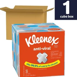 Kleenex Boutique Antiviral Facial Tissue, 3-Ply, 55 Sheets/Box, 27/Carton (49978)