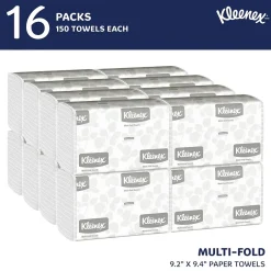 Paper Towels<Kleenex Multifold Paper Towels, 1-ply, White, 150 Sheets/Pack, 16 Packs/Carton (01890)