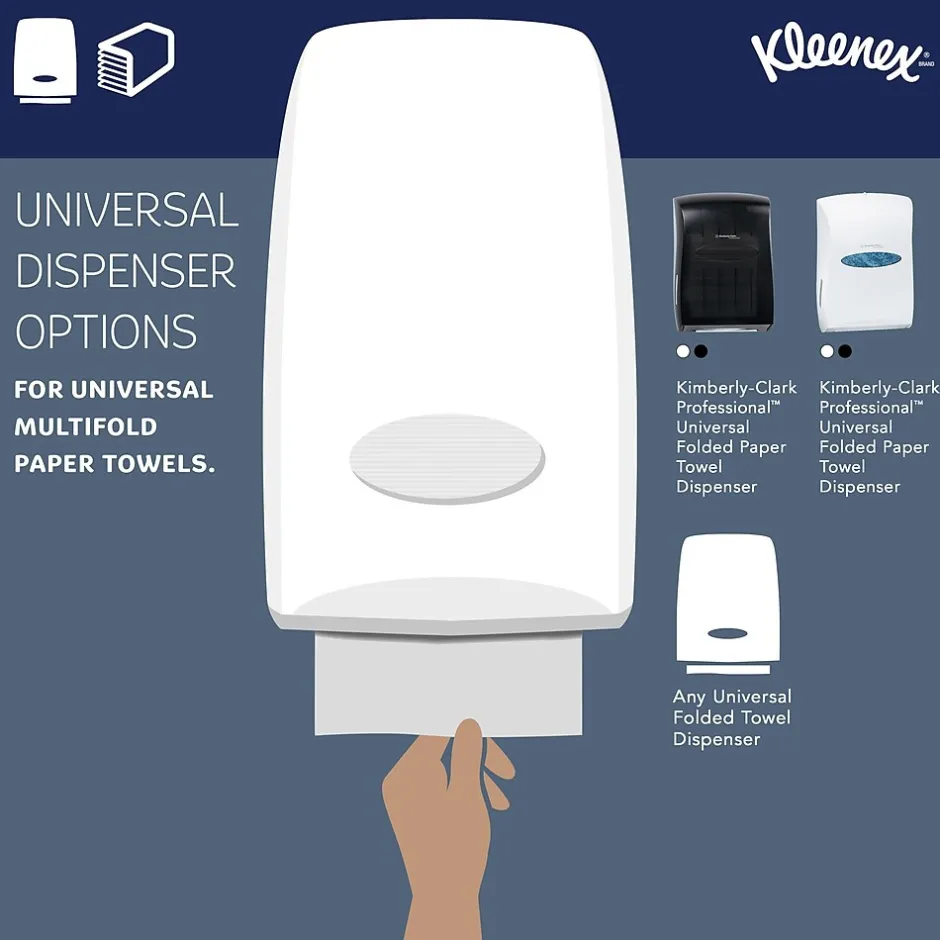 Paper Towels<Kleenex Recycled Multifold Paper Towels, 1-ply, 150 Sheets/Pack, 8 Packs/Carton (02046)