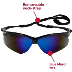 Eye Protection<KleenGuard Nemesis Safety Glasses, Wraparound, Blue Lens (14481)