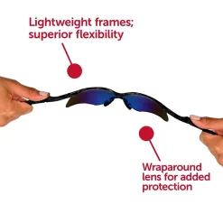 Eye Protection<KleenGuard Nemesis Safety Glasses, Wraparound, Blue Lens (14481)
