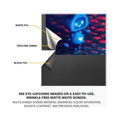 Projector Screens<Kodak 60" Portable Manual Floor Projector Screen, Matte White/Black (RODPJSPFU60)