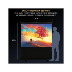 Projector Screens<Kodak 80" Portable Manual Floor Projector Screen, Matte White/Black (RODPJSPFU80)