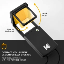 Portable Scanners<Kodak Magnifying Lighted Slide Viewer, Compact Portable 1.8x LED Backlight for 35mm Film Slides