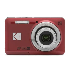 Cameras & Camcorders<Kodak PIXPRO 16MP Digital Point and Shoot Camera, 5x Optical Zoom, Red (FZ55-RD)