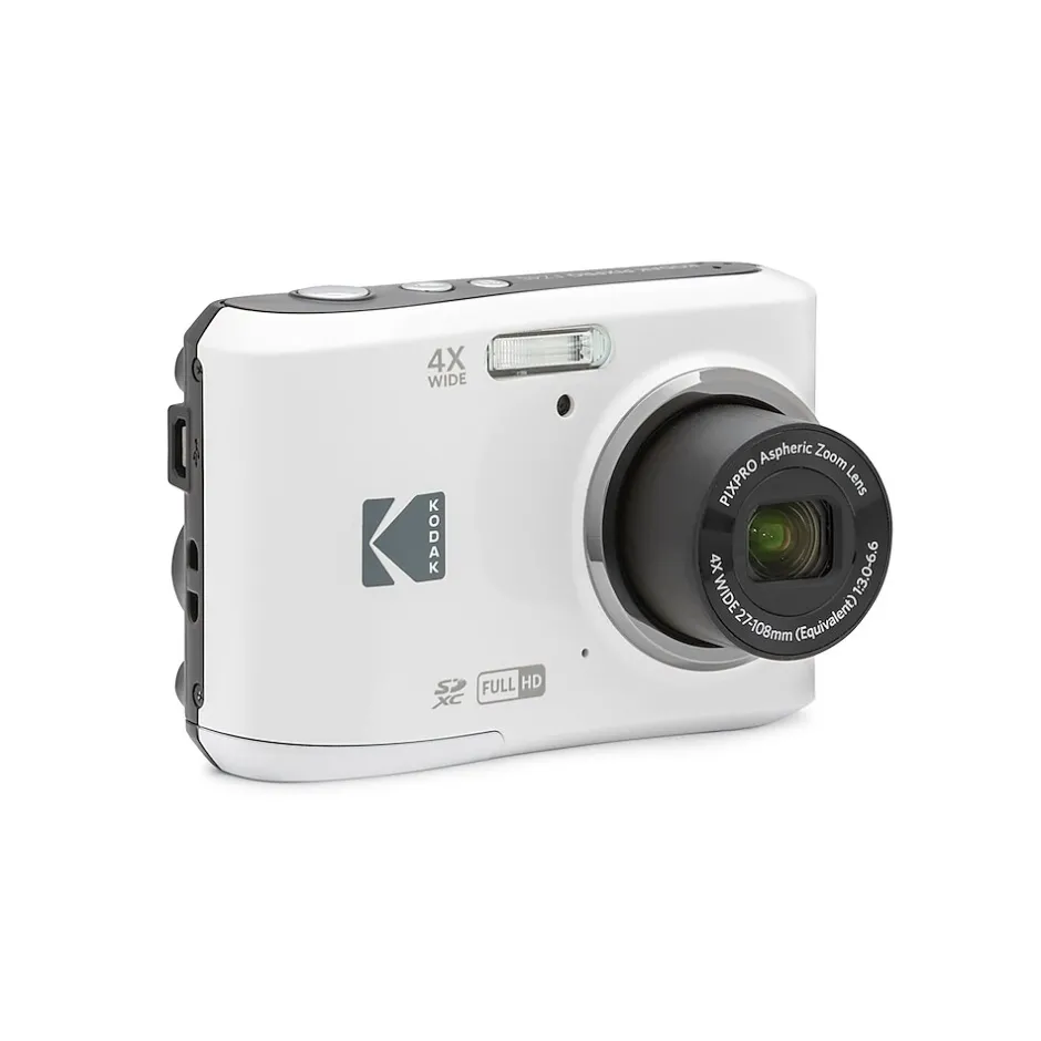 Cameras & Camcorders<Kodak PIXPRO 16MP Point and Shoot Digital Camera, 4x Optical Zoom, White (FZ45-WH)