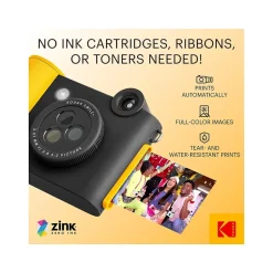 Cameras & Camcorders<Kodak Smile+ 5 Megapixels Digital Instant Print Camera, Black/Yellow (RODSMPCAMBK)