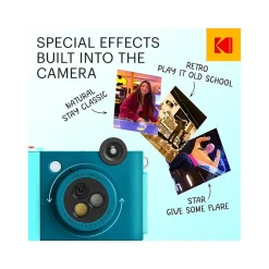 Cameras & Camcorders<Kodak Smile+ 5 Megapixels Digital Instant Print Camera, Teal/Blue (RODSMPCAMBL)